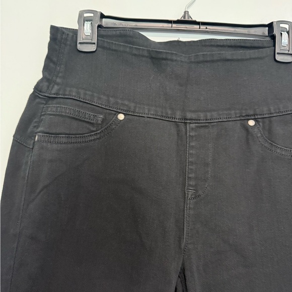 Spanx Womens  Denim Pants High Waisted Side Zip - Women’s Size Large Black - Picture 2 of 4